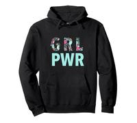 GRL PWR Power Girl Empowerment Cute Floral Pattern Artwork Sweat à Capuche