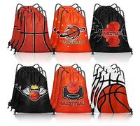 Grneric Lot de 18 petits sacs à bonbons avec cordon de serrage pour basket-ball, football, baseball, cadeaux pour équipes sportives (basketball), Basketball, Inches