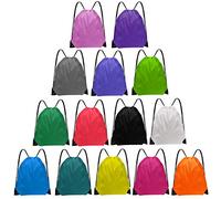 Grneric Sac à dos à cordon en vrac avec cordon de serrage, sac à cordon de serrage, sac de gym, sport, voyage, sac à cordon pour homme et femme, 14 couleurs, 14 PCS, Cordon de serrage