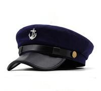 GRNUS Casquette Newsboy pour femme - Béret décontracté - Casquette militaire - Casquette de capitaine marin vintage - Chapeau de violon - Casquette plate à visière lierre, bleu marine, taille unique