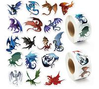 GROBRO7 Lot de 1000 autocollants réalistes Dragon - En vinyle imperméable - Pour bouteille d'eau, scrapbooking, ordinateur portable, sac de fête, remplissage
