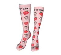 GROBTE Chaussettes Personnalisées Avec Photo Visage Personnalisé Chaussettes Mignonnes Avec Photo Noms Chaussettes Douces Unisexe Pour Hommes Femmes, Motif Fruits