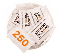 Grocer Planet - 250 Sachets de Sucre Blanc de 2.6 g | Demi-Dose | Sucre Blanc en doses individuelles | Parfait pour une tasse de café, de thé ou de lait