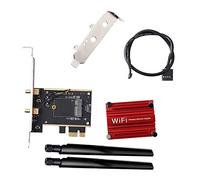 GROCKSTR Convertisseur D'Adaptateur WiFi M.2 vers PCIE NGFF Carte Bluetooth WiFi M.2 avec Antenne 2X pour AX210 AX200 9260 8265