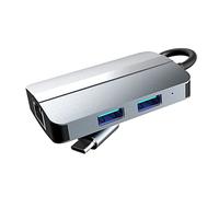 GROCKSTR Type C USB HUB Dock Station Splitter USB-C vers USB HUB USB3.0 USB2.0 RJ45 SD TF Card Reader pour Laptop