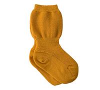 Grödo, Chaussettes pour bébé fille et garçon en 100 % laine mérinos biologique., curry, 12 mois
