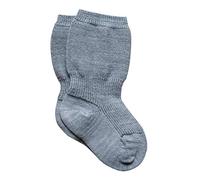 Grödo, Chaussettes pour bébé fille et garçon en 100 % laine vierge biologique, gris, 3-9 mois