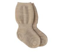 Grödo, Chaussettes pour bébé fille et garçon en 100 % laine vierge biologique, marron clair, 56-62