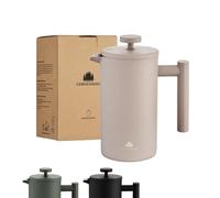 Groenenberg Cafetière à piston colorée | French Press avec filtres de rechange | 0,6 ou 1 litre | Cafetière a Piston en acier (inox) (Earth, 1000 ml)