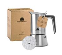 Groenenberg Cafetiere italienne induction 300ml | Cafetière italienne en acier inox avec filtre réducteur I Moka pour jusqu'à 6 tasses d'espresso