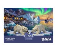 Groenland Ilulissat Icefjord Soleil de Minuit Puzzle en Bois Imperméable DIY Puzzles De 1000 Pièces pour Adultes Cadeaux Défi Et Casse-tête Jeux Éducatifs