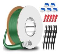 GROFIS 100m Cable Robot Tondeuse+50 Piquets de Fixation+10 Connecteurs de Câble+10 Connecteur de Dérivation en T, Kit de Accessoires de Fil de Délimitation pour Câble de Recherche, Compatible Worx