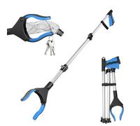 GROFIS 110cm Pince Ramasse Objet Pliable, Pince de Préhension en Aluminium, Tête Rotative à 90° Pince Ramasse Dechets avec Pointes Magnétiques, Pince pour Ramasser Sans Se Baisser pour Personnes Agées