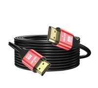 grofyllaa 4K câble Hdmi 10M, câble Hdmi 2.0 haute vitesse 4K@60Hz 2K@120Hz, connecteur plaqué or 3D ARC HDCP 2.2 et 2.3 pour HDTV/Blu Ray lecture/projecteurs/ordinateurs portables /PS4/PS5 (Rouge)