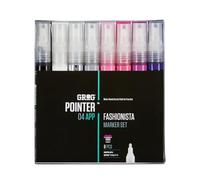 Grog Pointer 04 APP Fashionista Marker Set, Pointe Ronde 4 mm, Lot de 8 pièces