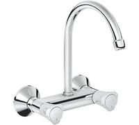 GROHE Costa Mitigeur d?évier à deux poignées, saillie 182mm, bec courbe, orientable, 31191001