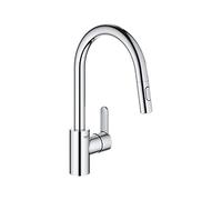 GROHE 31482003 Eurostyle Cosmopolitan, avec Douchet Te Extractible à deux Jets, Argent