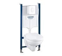 Grohe Solido Set de bâti-support, cuvette Bau Ceramic et abattant softclose, plaque de déclenchement Skate Air, blanc alpin