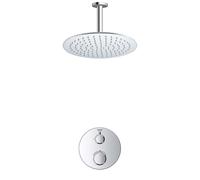 Grohe - Adema Rise Ensemble de douche pluie encastré - 1 fonction - avec pomme de tête Adema Rise 30cm - bras plafond 20cm - Grohe Grohtherm mitigeur thermostatique encastré - chrome SW236914 sw105953