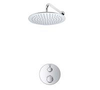 Grohe - Adema Rise Ensemble de douche pluie encastré - 1 fonction - avec pomme de tête Adema Rise 30cm - bras mural 35cm - thermostat encastré Grohe Grohtherm - chrome SW236914 sw105953 SW696252 SW720