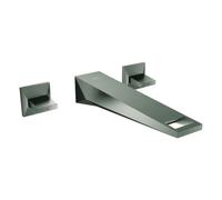 Grohe Allure Brilliant Mélangeur lavabo 3 trous, L-Size, saillie 210mm, montage mural, kit de finition pour corps d'encastrement, 20629AL0, Couleur: graphite dur brossé