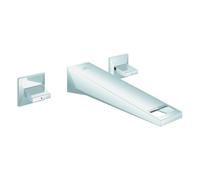 Grohe Allure Brilliant Mélangeur lavabo 3 trous, L-Size, saillie 210mm, montage mural, kit de finition pour corps d'encastrement, 20629000, Couleur: chrome