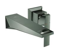 Grohe Allure Brilliant Mitigeur lavabo 2 trous, saillie 161mm, montage mural, kit de finition pour corps d'encastrement, 29402AL0, Couleur: graphite dur brossé