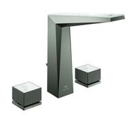Grohe Allure Brilliant Private Collection Mélangeur de lavabo 3 trous, L-Size, saillie 150mm, White Attica Ceasarstone, vidage à tirette, 20671AL0, Couleur: graphite dur brossé