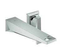 Grohe Allure Brilliant Private Collection Mélangeur lavabo 2 trous, saillie 210mm, structure moletée, kit de finition pour corps d'encastrement, 29517DC0, Couleur: acier super