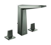 Grohe Allure Brilliant Private Collection Mélangeur lavabo 3 trous, L-Size, saillie 149mm, structure moletée, vidage à tirette, 20667AL0, Couleur: graphite dur brossé
