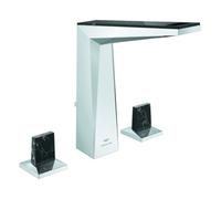 Grohe Allure Brilliant Private Collection Mélangeur lavabo 3 trous, L-Size, saillie 149mm, Vanilla Noir Caesarstone, vidage à tirette, 20669000, Couleur: chrome