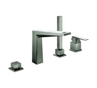 Grohe Allure Brilliant Private Collection mitigeur monocommandé 4 trous pour bain, saillie 198mm, montage sur bord de baignoire, poignée avec White Attica Ceasarstone, 29525AL0, Couleur: graphite dur 
