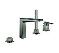 Grohe Allure Brilliant Private Collection Mitigeur monocommandé 4 trous pour bain, saillie 198mm, montage sur bord de baignoire, poignée avec Vanilla Noir Ceasarstone, 29527AL0, Couleur: graphite dur