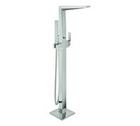 Grohe Allure Brilliant Private Collection Mitigeur monocommandé pour bain, avec set de douche, montage au sol, White Attica Ceasarstone, saillie 270mm, 24423DC0, Couleur: acier super