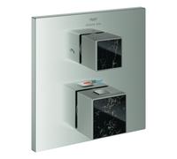 Mitigeur Thermostatique Douche Grohe Allure Brilliant Private Collection 2 sorties Supersteel/Vanilla Noir 24430DC0