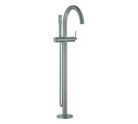 Grohe Atrio Mitigeur monocommandé pour bain, montage au sol, saillie 301mm, incl. set de douche, levier à goupille, 24368DC0, Couleur: acier super
