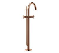 Grohe Atrio Mitigeur monocommandé pour bain, montage au sol, saillie 301mm, inclus set de douche, poignées croisillons, 25272DA0, Couleur: coucher de soleil chaud