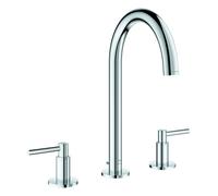 Grohe Atrio Private Collection Mélangeur lavabo 3 trous, L-Size, saillie 166mm, avec poignées manettes, vidage à tirette, 20649000, Couleur: chrome