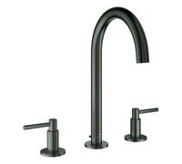 Grohe Atrio Private Collection Mélangeur lavabo 3 trous, L-Size, saillie 166mm, avec poignées manettes, vidage à tirette, 20649AL0, Couleur: graphite dur brossé