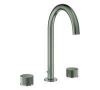 Grohe Atrio Private Collection Mélangeur lavabo 3 trous, L-Size, saillie 166mm, pour actionner un bouton, vidage à tirette, 20595MS0, Couleur: satin steel