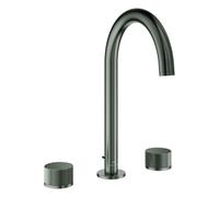 Grohe Atrio Private Collection Mélangeur lavabo 3 trous, L-Size, saillie 166mm, pour actionner un bouton, vidage à tirette, 20595AL0, Couleur: graphite dur brossé