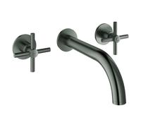 Grohe Atrio Private Collection Mélangeur lavabo 3 trous, saillie 180mm, avec poignées croisillons, 20661AL0, Couleur: graphite dur brossé