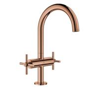 Grohe Atrio Private Collection Mitigeur monotrou lavabo, L-Size, saillie 166mm, avec poignées croisillons, vidage Push Open, 21144DA0, Couleur: coucher de soleil chaud