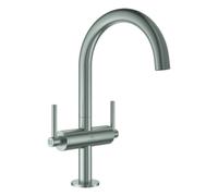 Grohe Atrio Private Collection Mitigeur monotrou lavabo, L-Size, saillie 166mm, avec poignées manettes, vidage Push Open, 21145DC0, Couleur: acier super