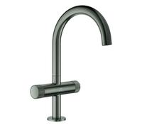 Grohe Atrio Private Collection Mitigeur monotrou pour lavabo, L-Size, saillie 166mm, commande à bouton, vidage Push-Open, 21138AL0, Couleur: graphite dur brossé
