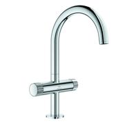 Grohe Atrio Private Collection Mitigeur monotrou pour lavabo, L-Size, saillie 166mm, commande à bouton, vidage Push-Open, 21138000, Couleur: chrome