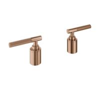 Grohe Atrio Private Collection Poignées à levier, structure moletée, pour combinaison de baignoire 5 trous 25224, 48651DL0, Couleur: coucher de soleil chaud brossé