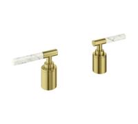 Grohe Atrio Private Collection poignées manettes, White Attica Caesarstone, pour combiné 5 trous 25224, 48464GN0, Couleur: lever de soleil frais brossé