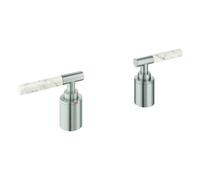 Grohe Atrio Private Collection poignées manettes, White Attica Caesarstone, pour combiné 5 trous 25224, 48464DC0, Couleur: acier super