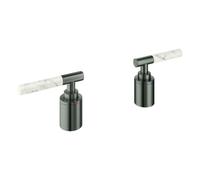 Grohe Atrio Private Collection poignées manettes, White Attica Caesarstone, pour combiné 5 trous 25224, 48464AL0, Couleur: graphite dur brossé